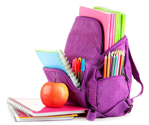 Student Supplies in a Bookbag
